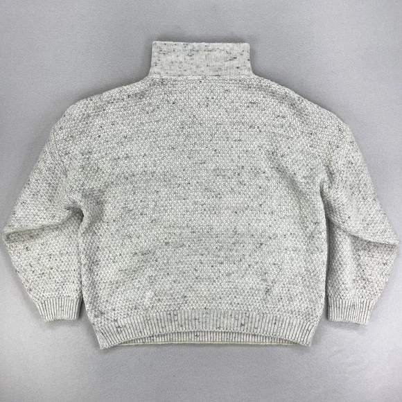 Medici Fisherman Sweater Mens 42/XL Cable Knit Chunky Wool Blend Flake Speckle‎